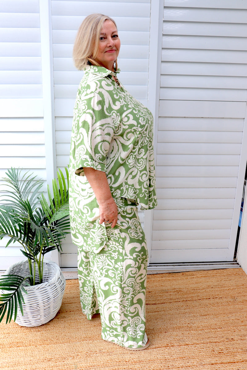 Sahara Pant & Shirt Set in Sage