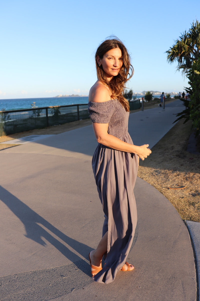 Day Off Maxi Dress in Silver Grey