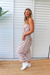 Peta Singlet Top In Cotton Gingham