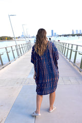 Tropicana Short Dress In Choc Navy