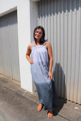 Celine Maxi Dress In Grey Dream Tie Dye