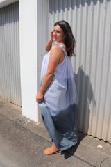 Celine Maxi Dress In Grey Dream Tie Dye