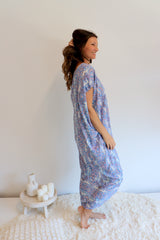 Island Holiday High Low Dress In Blue Paisley