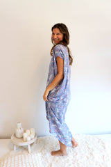 Island Holiday High Low Dress In Blue Paisley