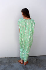 Island Holiday High Low Dress In Green Paisley