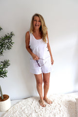 Paris Jumpsuit 100% Cotton In White