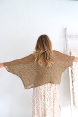 Travel Overlay Knit Top in Chocolate