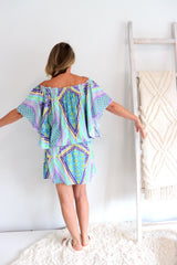 Holiday Dreaming Short Beach Dress/Top In Pastel Aztec
