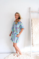 Holiday Dreaming Short Beach Dress/Top In Pastel Aztec