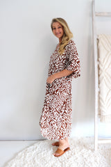 Long Kaftan In Mediterranean Chocolate
