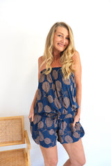 Maldives Short Jumpsuit In Blue Tea