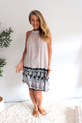Tahiti Dress Taupe Fern