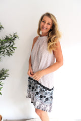 Tahiti Dress Taupe Fern