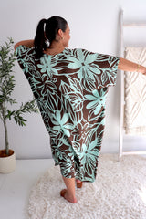 Long Kaftan In Hibiscus Mint