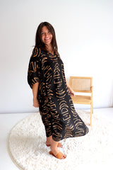 Long Kaftan In Lunar Black