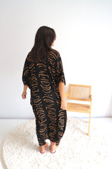 Long Kaftan In Lunar Black