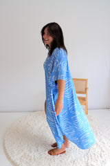 Long Kaftan In Lunar Coastal Blue