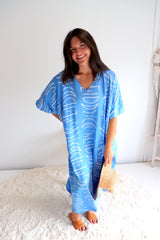 Long Kaftan In Lunar Coastal Blue