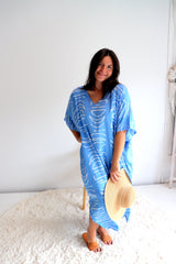 Long Kaftan In Lunar Coastal Blue