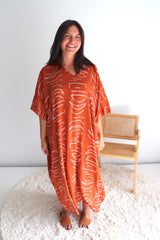 Long Kaftan In Lunar Terracotta