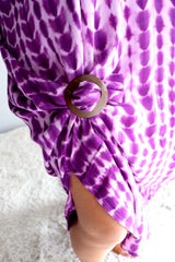 Long Kaftan In Purple Tie Dye