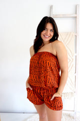Maldives Short Jumpsuit In Heaven's Rain Rust