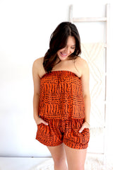 Maldives Short Jumpsuit In Heaven's Rain Rust
