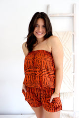 Maldives Short Jumpsuit In Heaven's Rain Rust