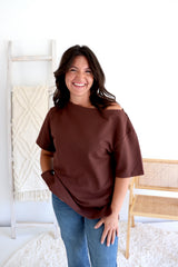 Manhattan Cotton Tee in Chocolate