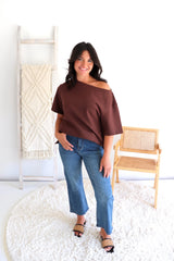 Manhattan Cotton Tee in Chocolate