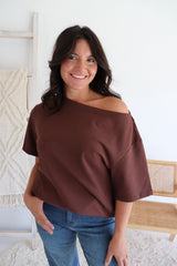 Manhattan Cotton Tee in Chocolate