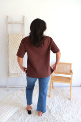 Manhattan Cotton Tee in Chocolate