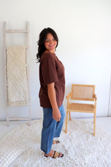 Manhattan Cotton Tee in Chocolate