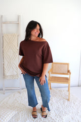 Manhattan Cotton Tee in Chocolate