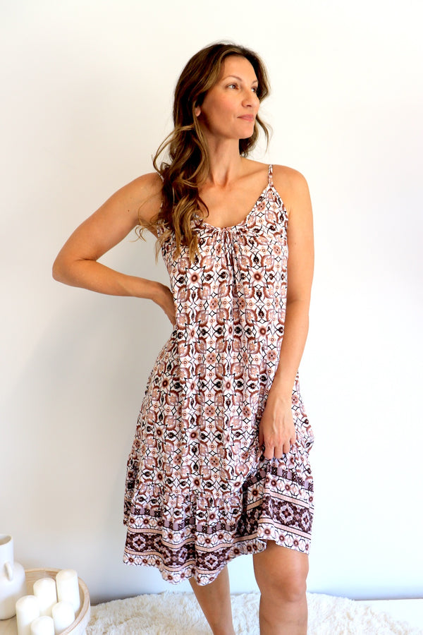 Oasis Dress in Mosaic Earth
