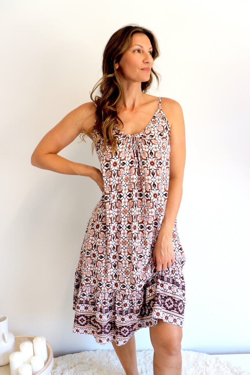 Oasis Dress in Mosaic Earth