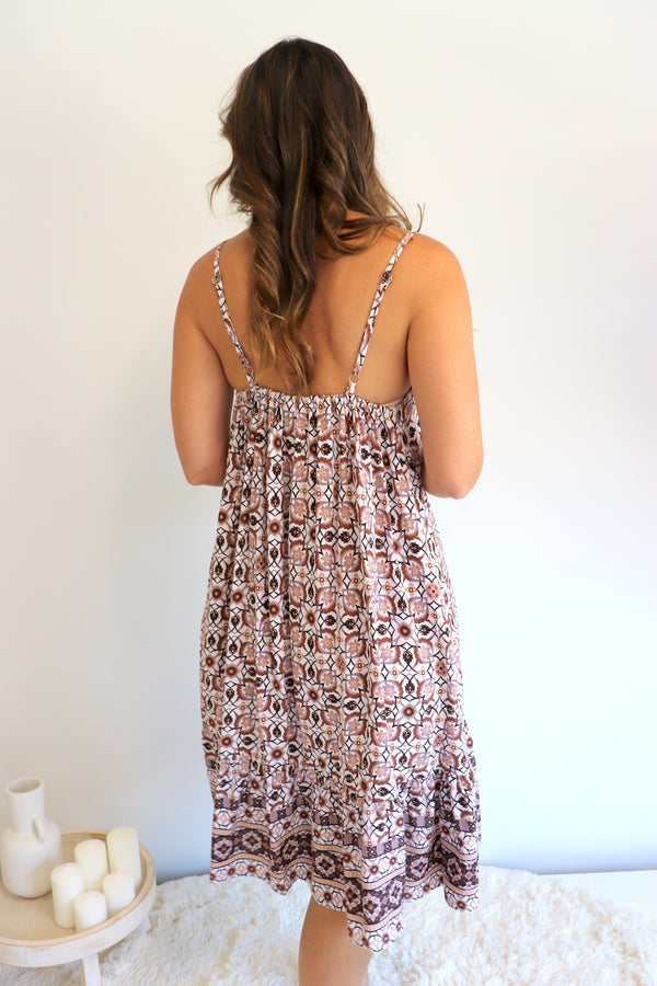Oasis Dress in Mosaic Earth