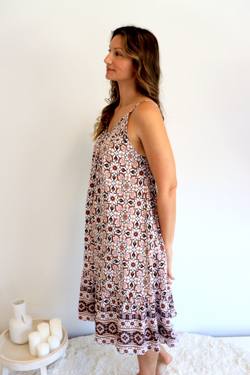 Oasis Dress in Mosaic Earth