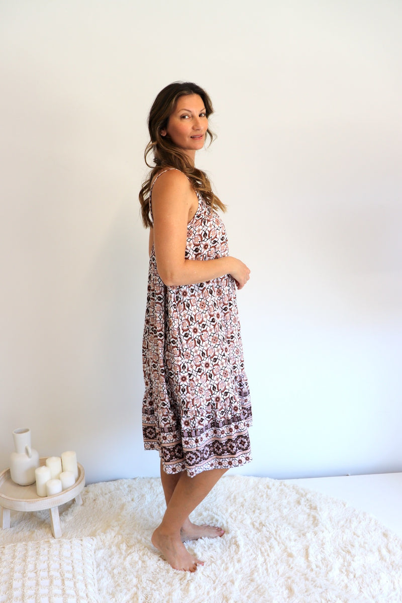 Oasis Dress in Mosaic Earth