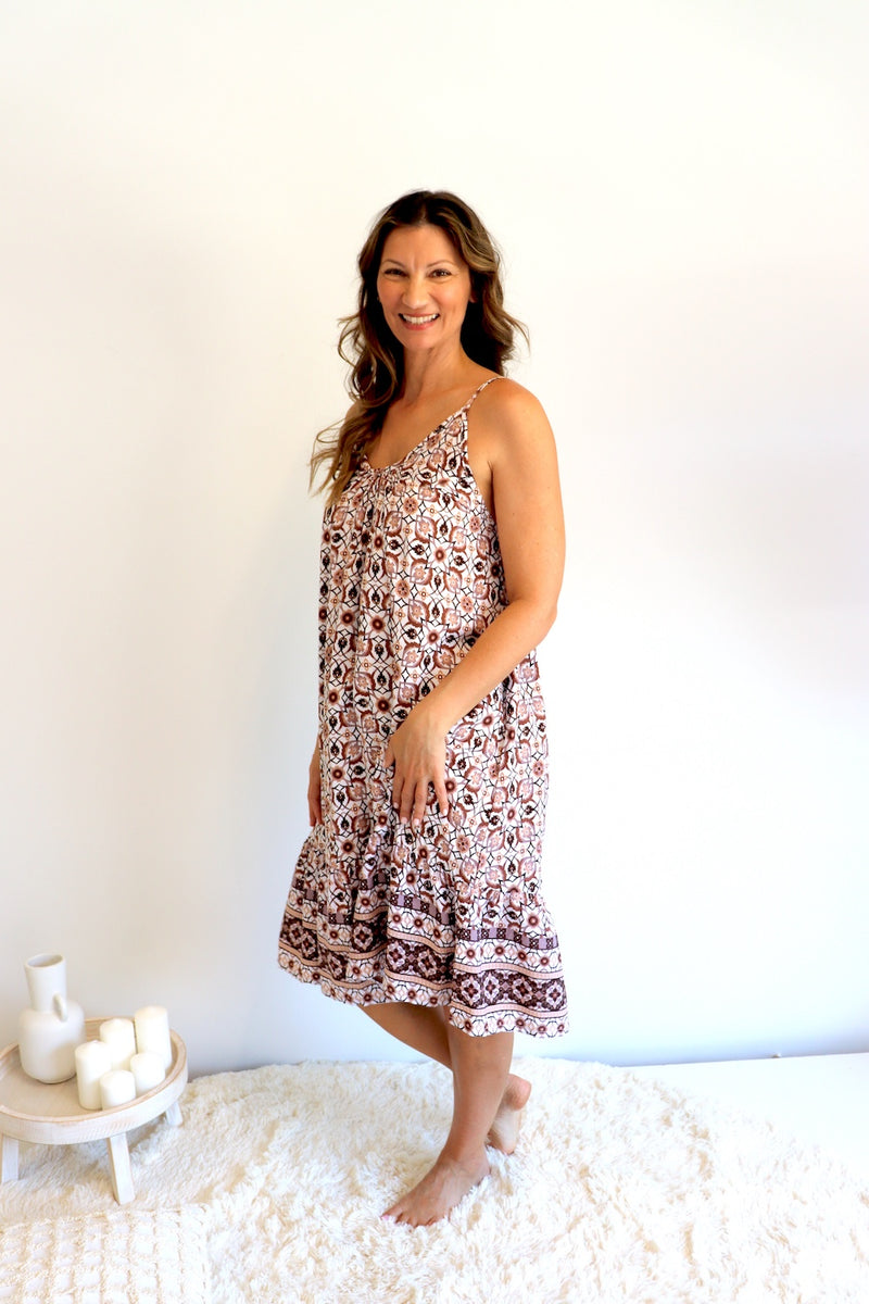 Oasis Dress in Mosaic Earth
