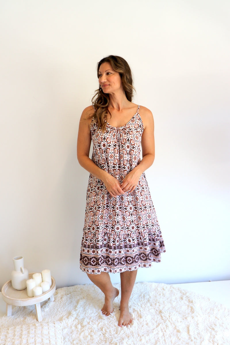 Oasis Dress in Mosaic Earth