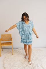 Ultimate Short Beach Dress In Mosaic Blue
