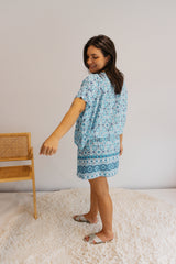 Ultimate Short Beach Dress In Mosaic Blue