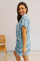 Ultimate Short Beach Dress In Mosaic Blue