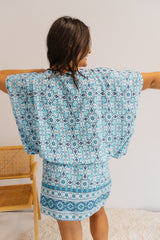 Ultimate Short Beach Dress In Mosaic Blue