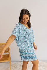Ultimate Short Beach Dress In Mosaic Blue