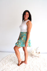 Ripple Effect Mini Skirt in Ocean Mist