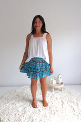 Ripple Effect Mini Skirt in Aztec Aqua