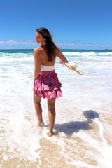 Ripple Effect Mini Skirt in Pink Willow