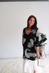 Set Free Batwing Top/Dress In Malta Black